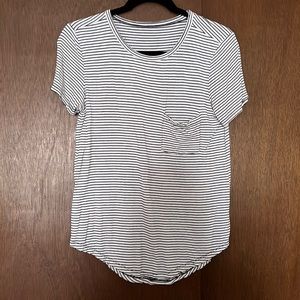 AEO Soft and Sexy Distressed Striped Pocket Tee